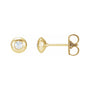 Sapphire Row Natural Diamond Domed Bezel Stud Earrings - 14K Yellow Gold, 2.5 mm
