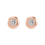 Sapphire Row Lab-Grown Diamond Domed Bezel Stud Earrings - 14K Rose Gold (view 2)