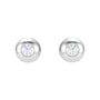 Sapphire Row Lab-Grown Diamond Domed Bezel Stud Earrings - 14K White Gold (view 2)