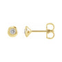 Sapphire Row Lab-Grown Diamond Domed Bezel Stud Earrings - 14K Yellow Gold