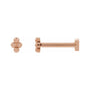 Sapphire Row Gold Bead Cluster Stud Earrings - 14K Rose Gold, Tension back
