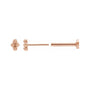 Sapphire Row Gold Bead Cluster Stud Earrings - 14K Rose Gold, Tension back (view 3)