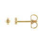 Sapphire Row Gold Bead Cluster Stud Earrings - 14K Yellow Gold, Friction back