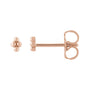 Sapphire Row Gold Bead Cluster Stud Earrings - 14K Rose Gold, Friction back