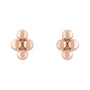 Sapphire Row Gold Bead Cluster Stud Earrings - 14K Rose Gold, Friction back (view 2)