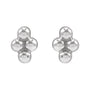 Sapphire Row Gold Bead Cluster Stud Earrings - 14K White Gold, Friction back (view 2)