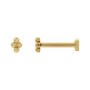 Sapphire Row Gold Bead Cluster Stud Earrings - 14K Yellow Gold, Tension back