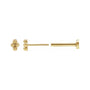 Sapphire Row Gold Bead Cluster Stud Earrings - 14K Yellow Gold, Tension back (view 3)