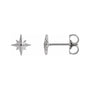Sapphire Row Gold Eight-Point Star Stud Earrings - 14K White Gold, 7.1 × 6.7 mm, Friction back