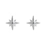 Sapphire Row Gold Eight-Point Star Stud Earrings - 14K White Gold, 7.1 × 6.7 mm, Friction back (view 2)