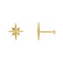 Sapphire Row Gold Eight-Point Star Stud Earrings - 14K Yellow Gold, 9.7 × 9.3 mm, Tension back