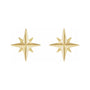 Sapphire Row Gold Eight-Point Star Stud Earrings - 14K Yellow Gold, 9.7 × 9.3 mm, Tension back (view 2)