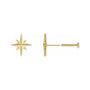 Sapphire Row Gold Eight-Point Star Stud Earrings - 14K Yellow Gold, 9.7 × 9.3 mm, Tension back (view 3)
