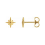 Sapphire Row Gold Eight-Point Star Stud Earrings - 14K Yellow Gold, 7.1 × 6.7 mm, Friction back
