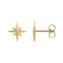 Sapphire Row Gold Eight-Point Star Stud Earrings - 14K Yellow Gold, 9.7 × 9.3 mm, Friction back