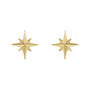 Sapphire Row Gold Eight-Point Star Stud Earrings - 14K Yellow Gold, 9.7 × 9.3 mm, Friction back (view 2)