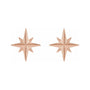 Sapphire Row Gold Eight-Point Star Stud Earrings - 14K Rose Gold, 9.7 × 9.3 mm, Tension back (view 2)