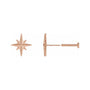 Sapphire Row Gold Eight-Point Star Stud Earrings - 14K Rose Gold, 9.7 × 9.3 mm, Tension back (view 3)