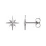 Sapphire Row Gold Eight-Point Star Stud Earrings - Platinum, 9.7 × 9.3 mm, Friction back