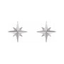 Sapphire Row Gold Eight-Point Star Stud Earrings - Platinum, 9.7 × 9.3 mm, Friction back (view 2)