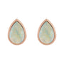 Sapphire Row Lab-Grown White Opal Pear Cabochon Stud Earrings - 14K Rose Gold (view 2)