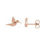 Sapphire Row Gold Hummingbird Stud Earrings - 14K Rose Gold