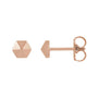 Sapphire Row Gold Hexagon Stud Earrings - 14K Rose Gold