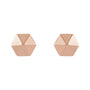 Sapphire Row Gold Hexagon Stud Earrings - 14K Rose Gold (view 2)
