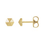Sapphire Row Gold Hexagon Stud Earrings - 14K Yellow Gold