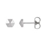 Sapphire Row Gold Hexagon Stud Earrings - 14K White Gold