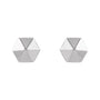 Sapphire Row Gold Hexagon Stud Earrings - 14K White Gold (view 2)