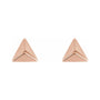 Sapphire Row Gold Pyramid Stud Earrings - 14K Rose Gold (view 2)