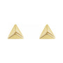Sapphire Row Gold Pyramid Stud Earrings - 14K Yellow Gold (view 2)