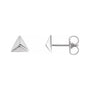 Sapphire Row Gold Pyramid Stud Earrings - 14K White Gold