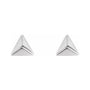 Sapphire Row Gold Pyramid Stud Earrings - 14K White Gold (view 2)