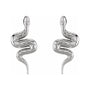 Sapphire Row Gold Snake Stud Earrings - Platinum