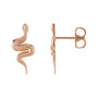 Sapphire Row Gold Snake Stud Earrings - 14K Rose Gold (view 2)
