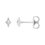 Sapphire Row Gold North Star Stud Earrings - 14K White Gold