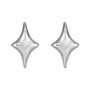 Sapphire Row Gold North Star Stud Earrings - 14K White Gold (view 2)