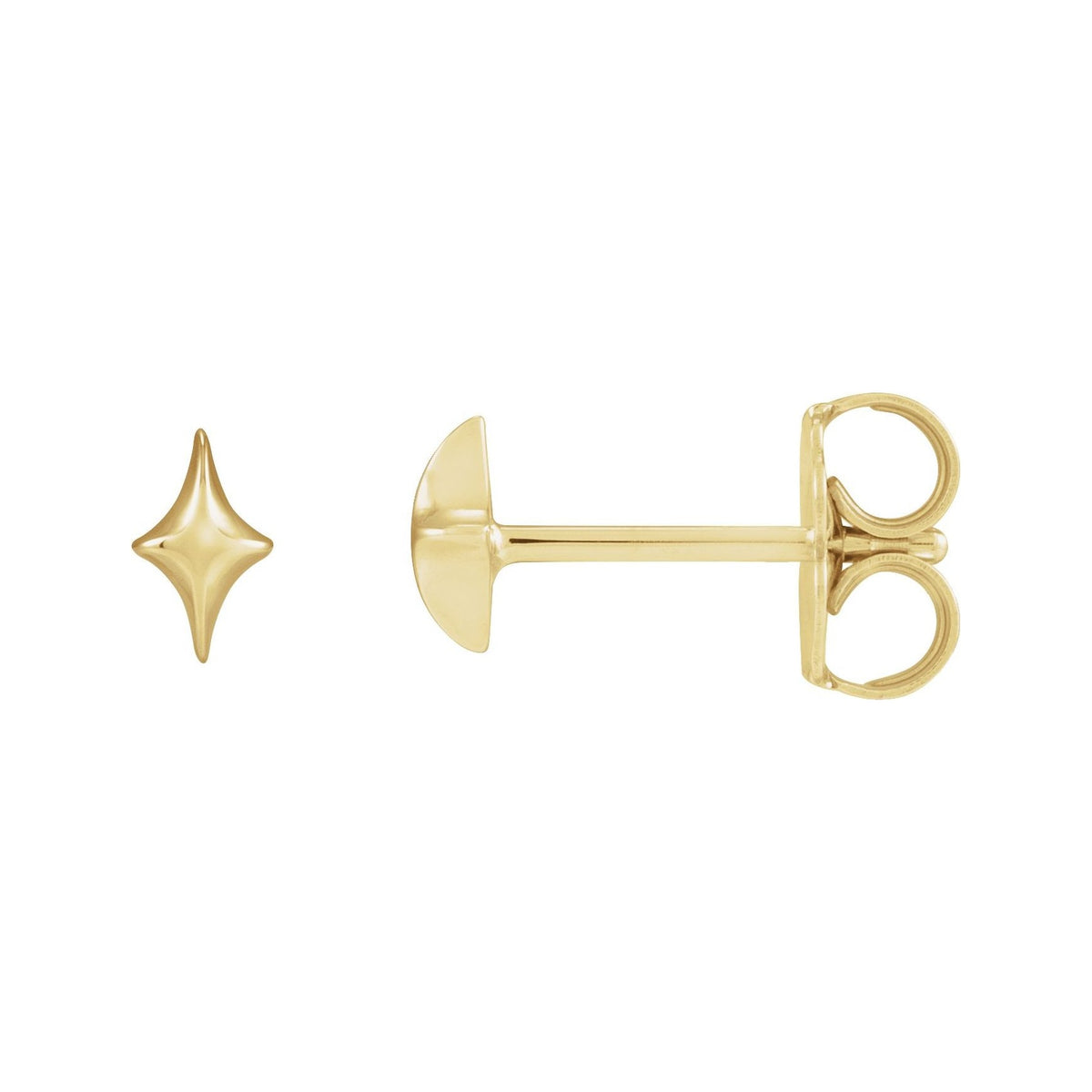 Sapphire Row Gold North Star Stud Earrings - 14K Yellow Gold