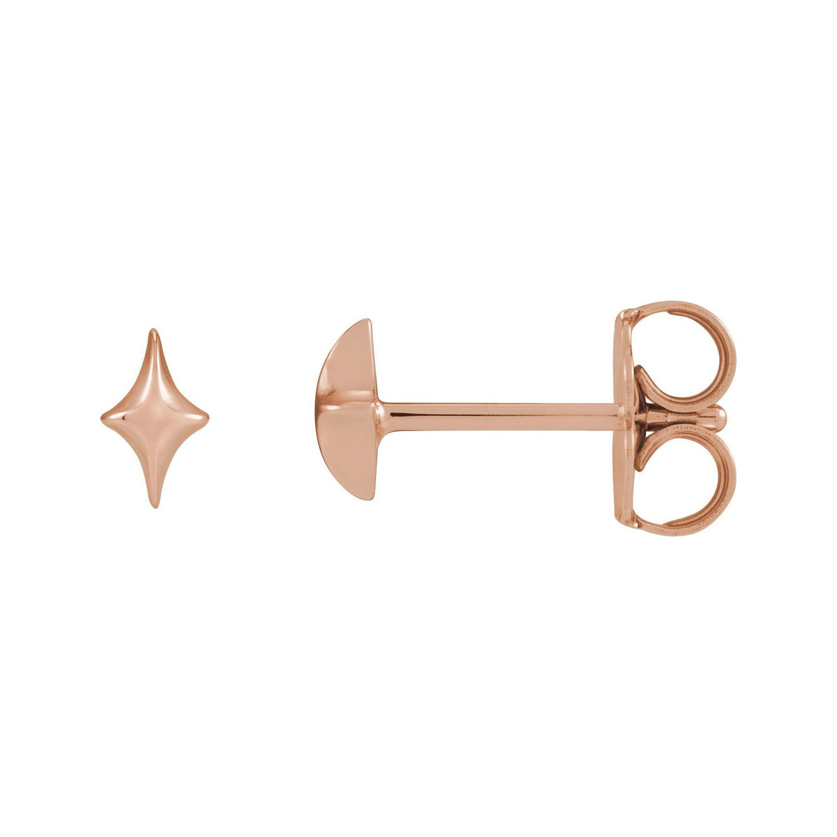 Sapphire Row Gold North Star Stud Earrings - 14K Rose Gold