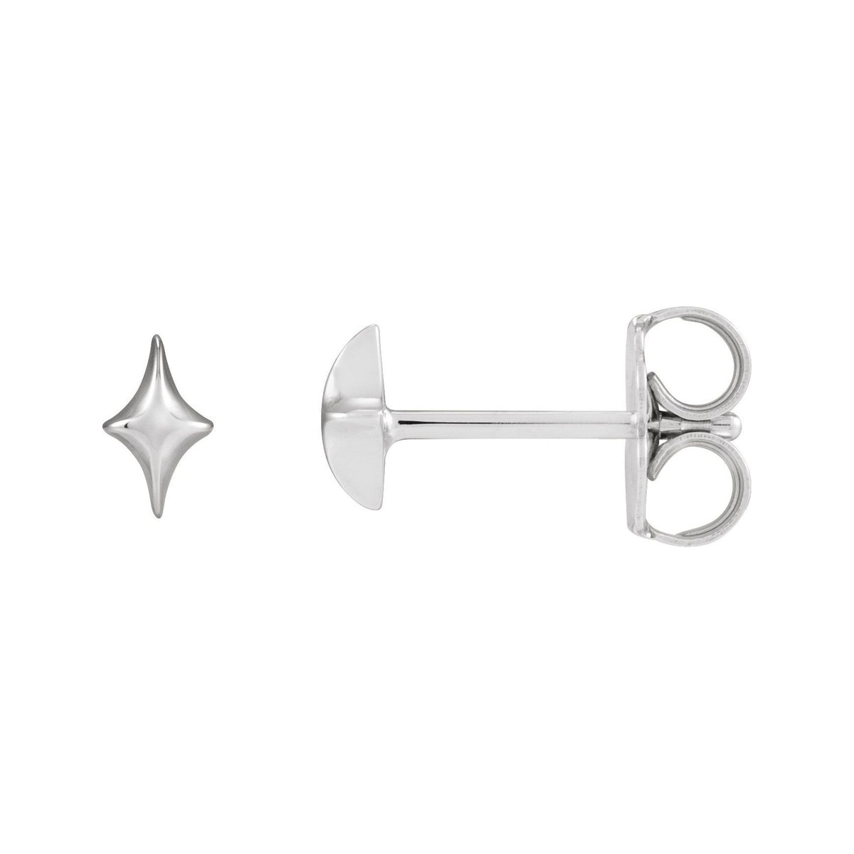 Sapphire Row Gold North Star Stud Earrings - Platinum