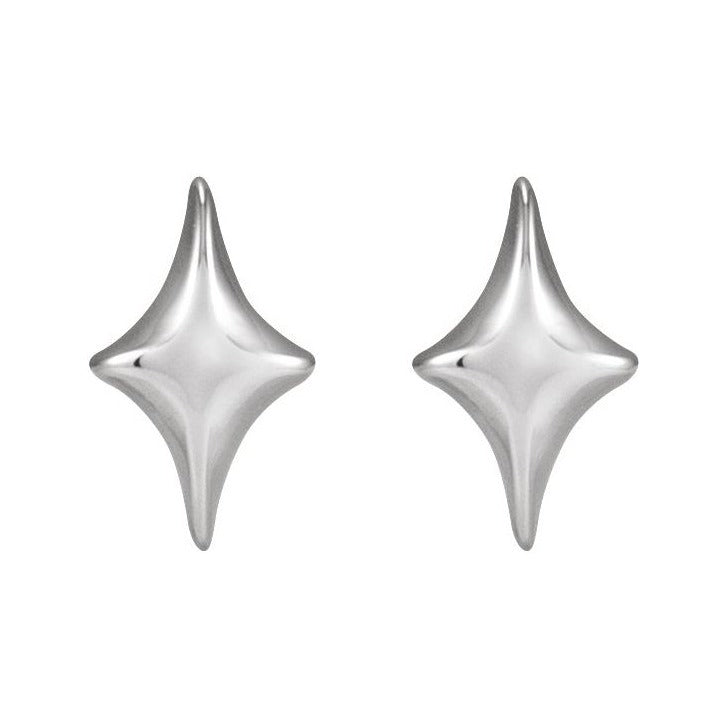 Sapphire Row Gold North Star Stud Earrings - Platinum (view 2)