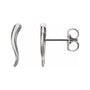 Sapphire Row Gold Italian Horn Stud Earrings - Platinum