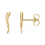 Sapphire Row Gold Italian Horn Stud Earrings - 14K Yellow Gold