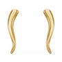 Sapphire Row Gold Italian Horn Stud Earrings - 14K Yellow Gold (view 2)