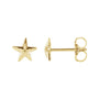 Sapphire Row Gold Starfish Stud Earrings - 14K Yellow Gold