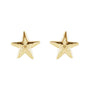 Sapphire Row Gold Starfish Stud Earrings - 14K Yellow Gold (view 2)