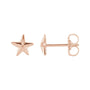 Sapphire Row Gold Starfish Stud Earrings - 14K Rose Gold