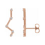 Sapphire Row Natural Diamond Constellation Ear Climbers - 14K Rose Gold